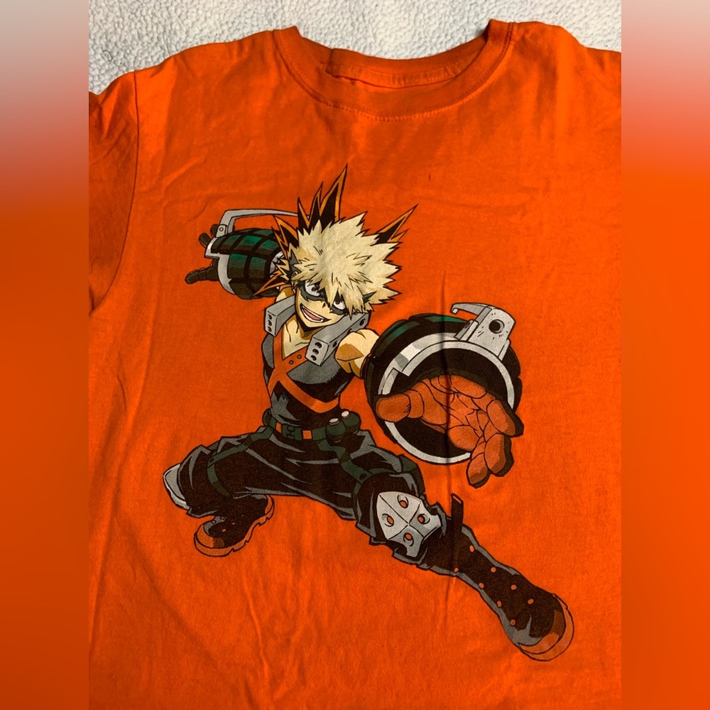 From hot topic my hero academia bakugo katsuki orange tee XS